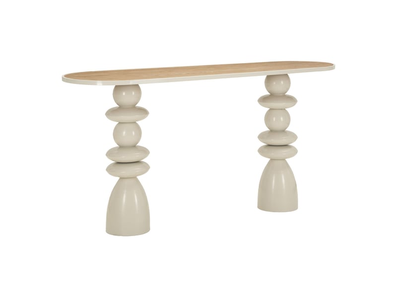  Console totem en métal pila 150cm crème  - Conforama A