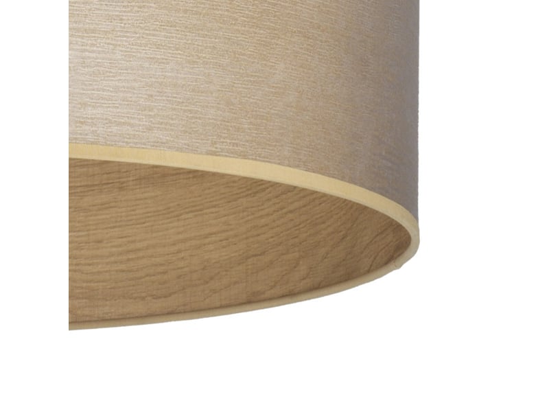  Fabrilamp tania lampe à poser marron effet bois clair, abat-jour textile effet bois, 1 x e14, 42 cm 188371085 - Conforama C