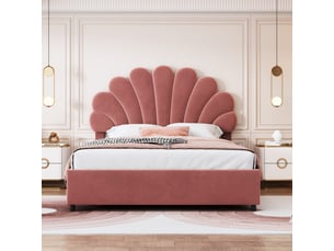 Lit coffre 140x200 cm <strong>REDOM</strong>  <strong></strong> coloris rose