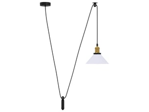Lampe suspendue, suspension luminaire réglable hauteur e27 blanc brillant ø22cm métal