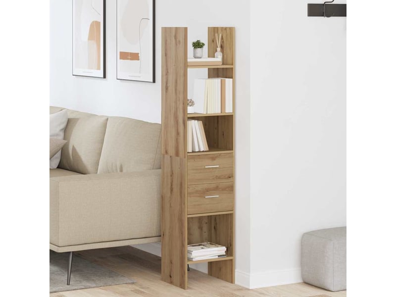 Bibliothèque 2 niveaux, armoire à livres 40 x 35 x 180 cm bois d'ingénierie shl9387 - Conforama D