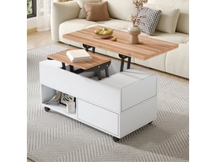 Table basse rectangulaire coloris blanc <strong></strong> <strong></strong> - 50 cmx100 cm