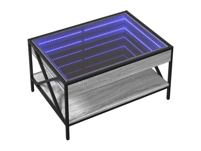  Table basse | table d'appoint salon avec led infini sonoma gris 70x50x38 cm  - Conforama C