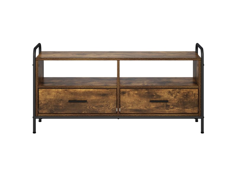  Meuble tv moderne, banc tv 67,5x33x50 cm chêne fumé bois d'ingénierie shl39073  - Conforama D