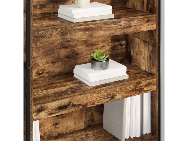 Bibliothèque, armoire à livres 80 x 30 x 155 cm bois d'ingénierie chêne fumé - Conforama D