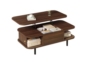 Table basse rectangulaire coloris bois foncé MODFU - 51 cmx101 cm
