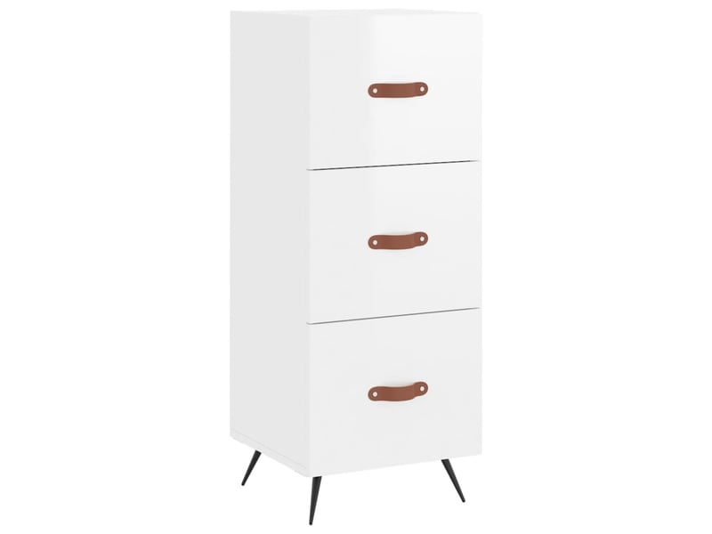  Buffet - bahut - meuble de rangement blanc brillant 34,5x34x90 cm bois d'ingénierie  - Conforama A
