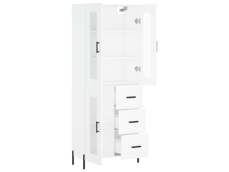  Buffet haut - bahut - meuble de rangement blanc 69,5x34x180 cm bois d'ingénierie  - Conforama D