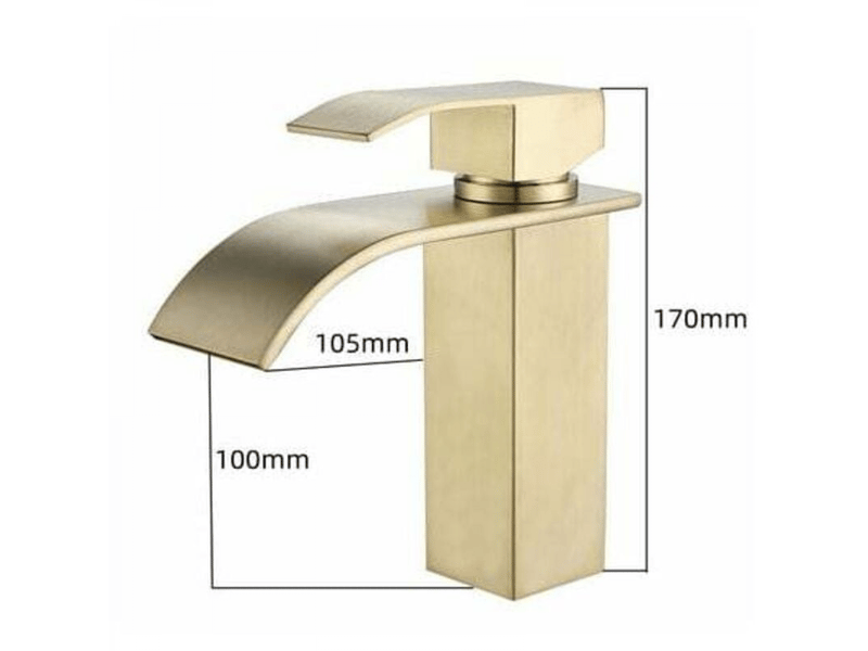  Robinet lavabo cascade doré moderne robinet mitigeur pour salle de bain eau chaude et froide réglable  - Conforama B