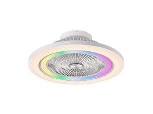 Fabrilamp antartida plafonnier ventilateur led 50 w, 5400 lm, rgb, moteur dc, 5 pales, ø 58 cm, blanc