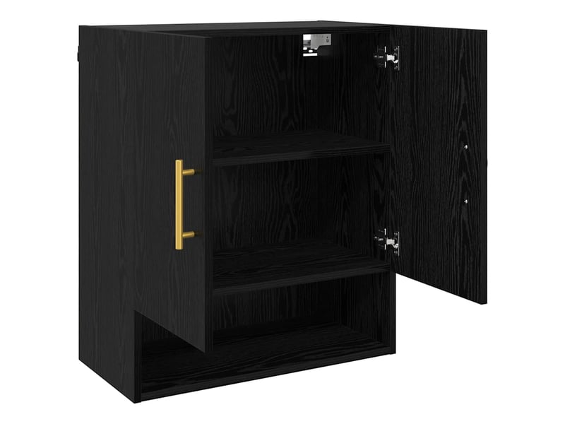  Meuble mural, rangement salon 60 x 31 x 70 cm bois d'ingénierie chêne noir shl9891  - Conforama E