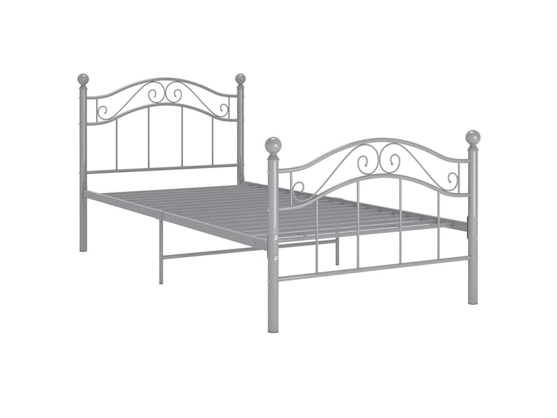  Lit simple- lit adulte -  cadre de lit sans matelas gris métal 100x200 cm  - Conforama A