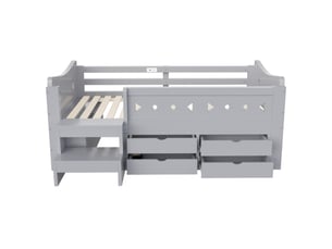Lit simple 90x200 cm    coloris gris