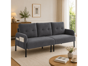 Canapé droit fixe <strong></strong> <strong>Bliss Lite</strong> 3 places Velours côtelé gris