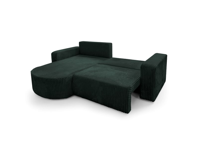  Kiara - canapé d'angle compact réversible et convertible 4 places en velours côtelé épais  - Conforama C
