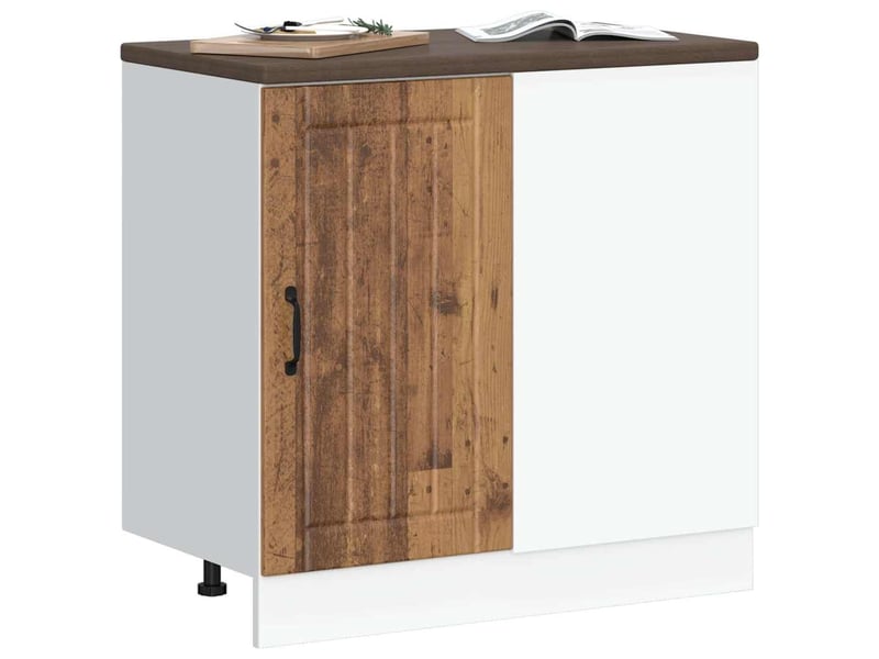  Meuble de rangement, meuble bas de cuisine vieux bois bois d'ingénierie  - Conforama C