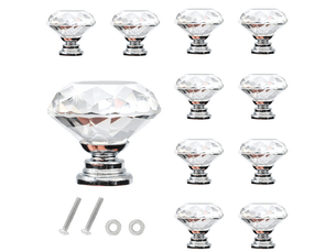 Boutons pour portes de 30 mm, 10 pièces, design diamant, idéaux pour tiroirs, armoires, placards, meubles, décoration unique