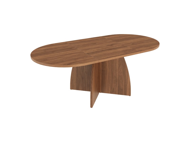  Table à manger extensible effet noyer 120/180x90 cm, 6-8 places, coins arrondis  - Conforama D