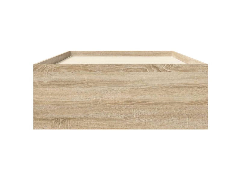  Lit simple- lit adulte -  cadre de lit avec rangement chêne sonoma 80 x 200 cm  - Conforama C