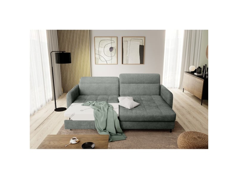  Canapé d'angle collection goumsi coloris vert clair  - Conforama B