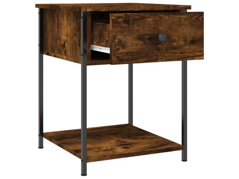  Lot de 2 tables de chevet - cabinet de chevet - table de nuit chêne fumé 44x45x58 cm bois d’ingénierie  - Conforama E