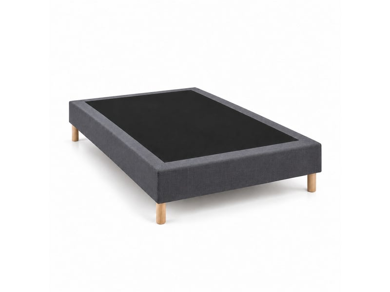  Sommier tapissier déco 140x190 cm gris - hauteur 35 cm - caisse 20 cm - pieds inclus  - Conforama A