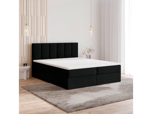 Lit avec rangement 140x200 cm <strong>MASSENO</strong>  <strong></strong> coloris noir