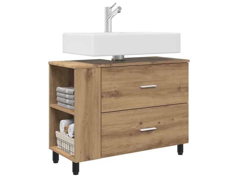  Unité de vanité de salle de bain, meuble de rangement chêne artisanal shl6829  - Conforama C