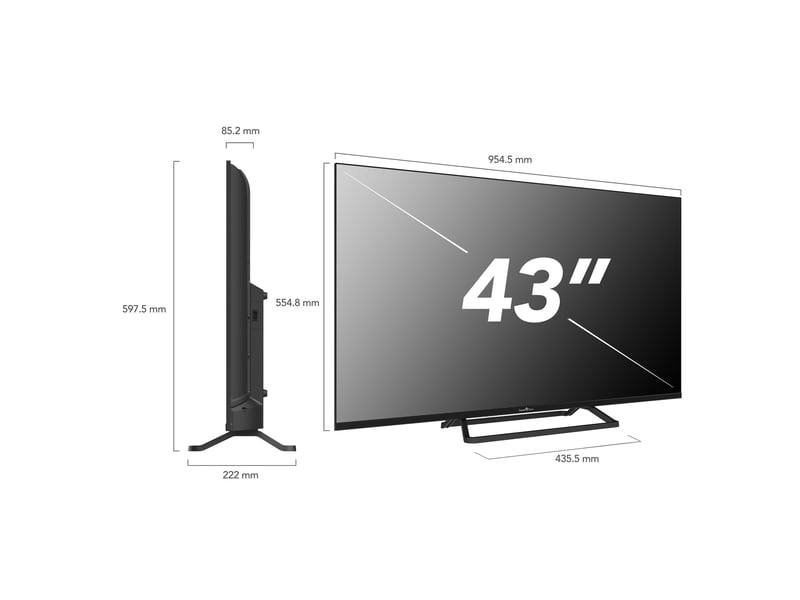  Smart tech 43fn01v3 full hd 1920 (h) × 1080 (v) led tv 43 pouces (109cm) triple tuner dolby audio h.265 3xhdmi, 2xusb, modèle 2024 43fn01v3 - Conforama C