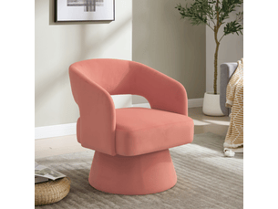 Fauteuil fixe pivotant <strong>OKMYHOME</strong> <strong></strong> Velours rose vendu A l'unité