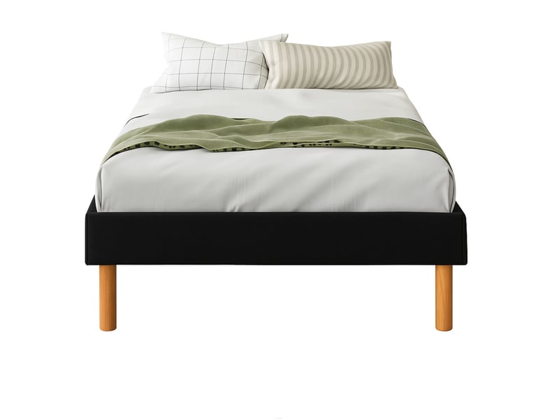 Gregory - sommier tapissier noir 70x190 avec pieds 20 cm - 13 lattes - montage rapide - revêtement pvc facile à entretenir SOMMIER GREGORY NOIR - Conforama D