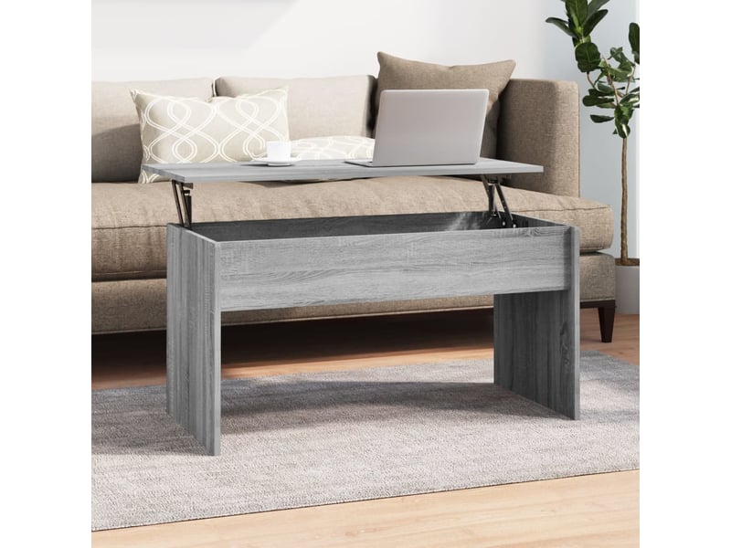 Table basse rectangulaire | table de salon sonoma gris 102x50,5x52,5 cm bois d'ingénierie  - Conforama B
