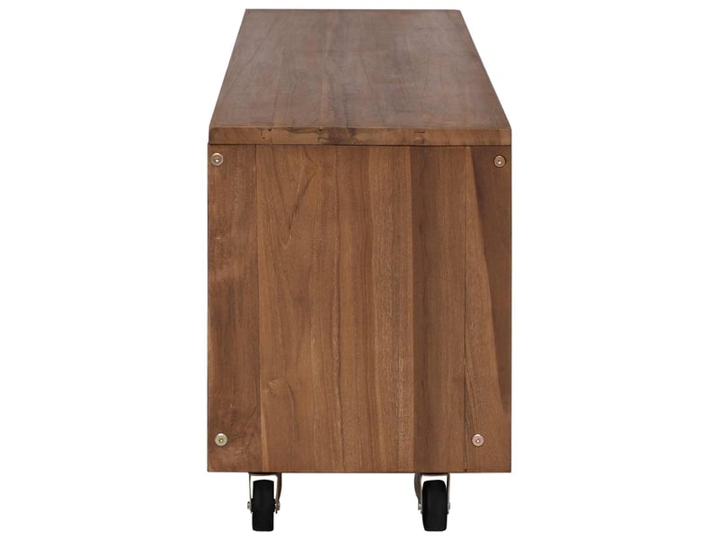  Meuble tv - banc tv - meuble de rangement 110 x 30 x 40 cm naturel bois de teck massif  - Conforama D
