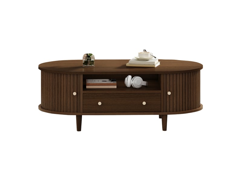  Table basse ovale avec rangement 100 x 50 cm evryae  - Conforama A