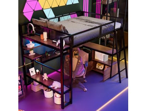 Lit mezzanine 140x200 cm MAISENTIEL coloris noir