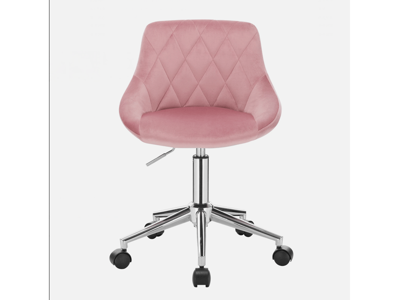  Chaise de bureau 31,5x37,5x77 cm réglable pivotante métal rose  - Conforama A