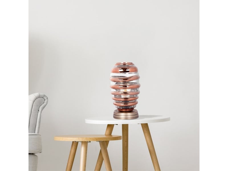  Lampe à poser en verre aladin ii 29cm cuivre  - Conforama D
