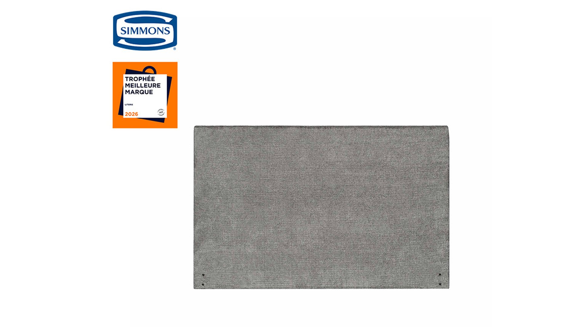 SIMMONS Tête de lit 160 cm gris SIMMONS ETOFFE gris bois massif Conforama