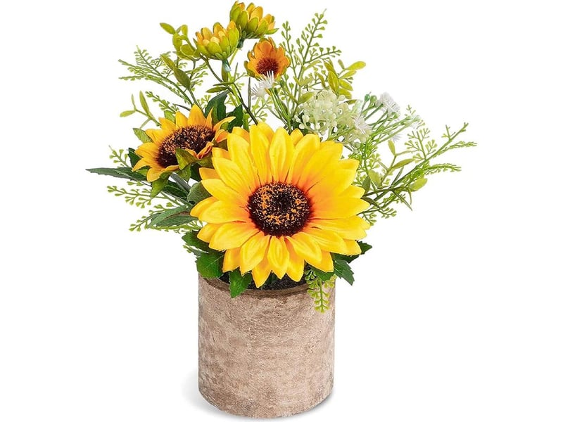  Pot de fleurs artificielles tournesol, décoration tournesol, fausse fleur jaune en pot, pour la maison, la salle de bain et la cuisine-aquaforge  - Conforama A