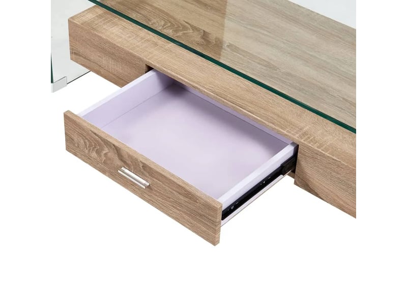  Table basse | table de salon clair 98x45x31 cm verre trempé shl8057  - Conforama D