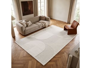 Tapis doux à relief géométrique blanc 160x230