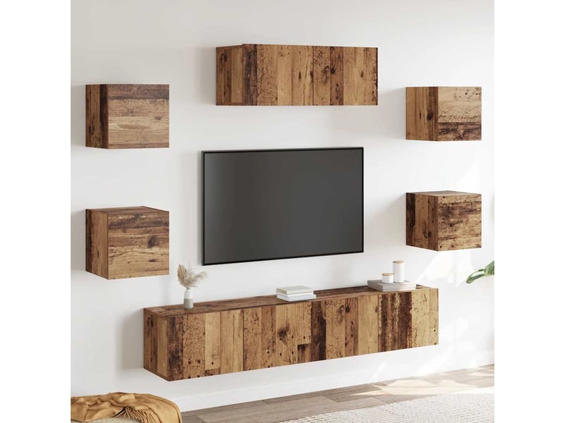  Ensemble de meuble tv - banc tv - meuble de rangement mural 5 pcs vieux bois  - Conforama B