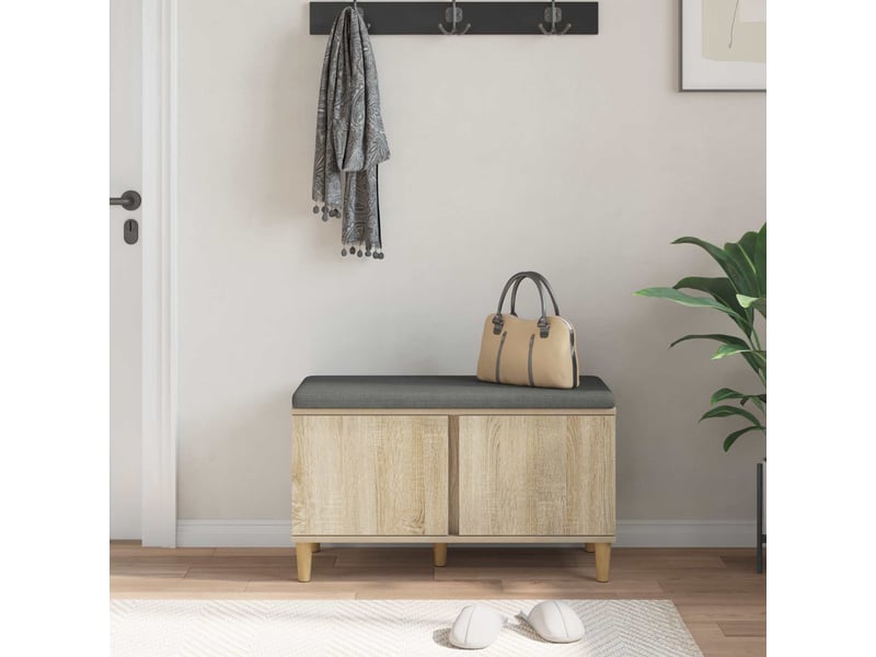  Banc d'entrée, banc interieur avec coussin chêne sonoma 80x38x46 cm shl58862  - Conforama D