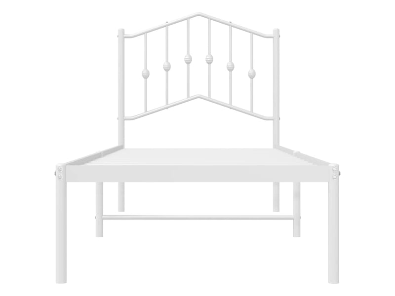  Lit simple- lit adulte -  cadre de lit métal sans matelas avec tête de lit blanc 80x200cm  - Conforama D