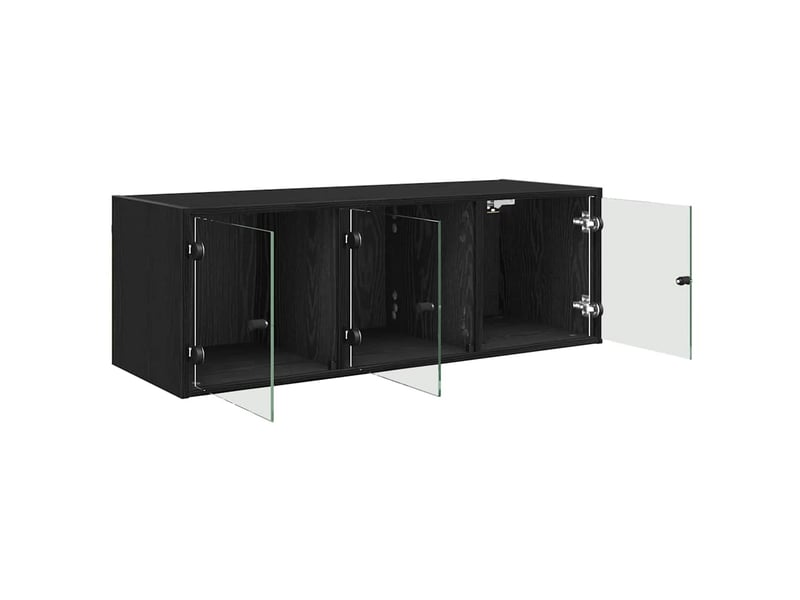  Meuble mural, meuble de rangement salon 102 x 37 x 35 cm bois d'ingénierie chêne noir  - Conforama E