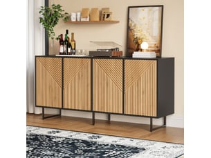 Buffet 4 porte(s)  0 tiroir(s) <strong>HAVRYA</strong> <strong></strong> - 160 cm coloris naturel 