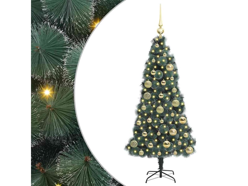 Sapin de noël - arbre de noël artificiel pré-éclairé avec ensemble de boules - Conforama A