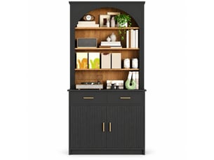 Buffet 2 porte(s) 2 tiroir(s) - 80 cm coloris noir