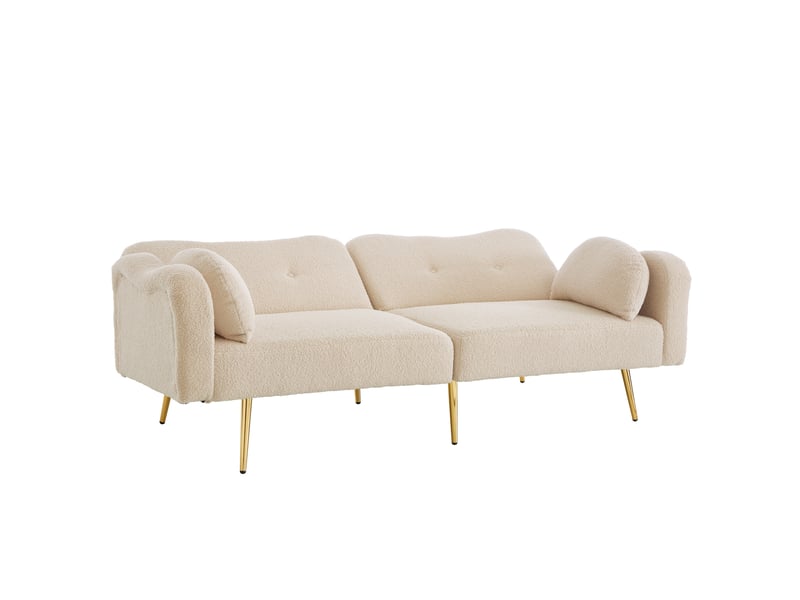  Canapé-lit 2 places 175x79x82 cm dossier réglable bois beige naturel  - Conforama A