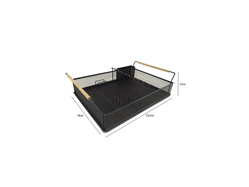 Egouttoir vaisselle en métal noir 53,5 x 38 x 15 cm 50878 - Conforama C